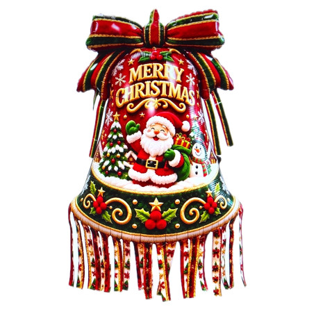 Ballon Cloche du Père Noël 102 cm, décoration ballon de vitrines de Noël.