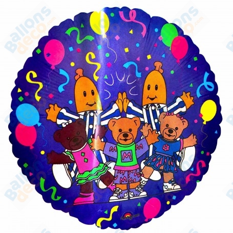 Ballon Bananes en Pyjamas Happy Birthday Vintage