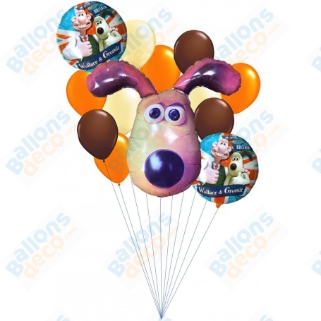 Ballons Wallace & Gromit Vintage en Grappe, Décorations ballons pour anniversaire.