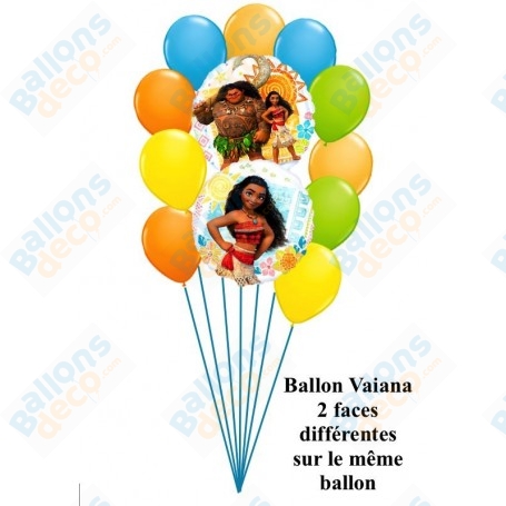 Ballons Vaiana Disney en Grappe Simple Moana, Décorations ballons pour anniversaire.