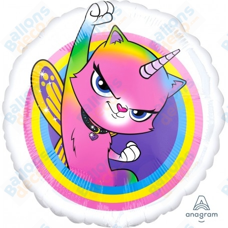 Ballon Rainbow Butterfly Kitty Rond