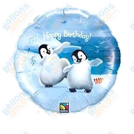 Ballon Happy Feet Pingouins Happy Birthday