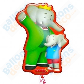 Ballon Babar éléphant Ballon Babar éléphant avec son enfant, Décorations ballons pour anniversaire.