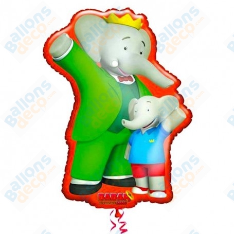 Ballon Babar éléphant avec son enfant, Décorations ballons pour anniversaire.