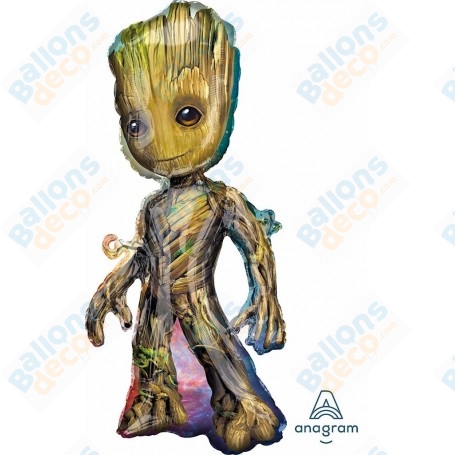 Ballon Groot Sur Tige, décoration ballon anniversaire Gardiens de la Galaxie de Disney.