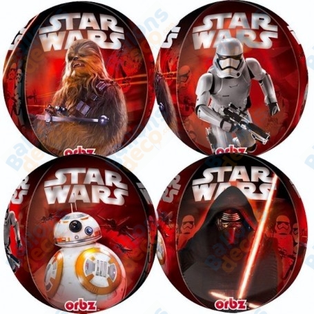 Ballon Star Wars 4 Faces ORBZ BB8 Disney, Décorations ballons pour anniversaire.