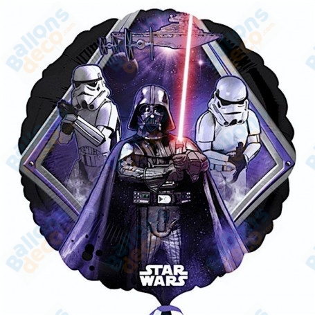 Ballon Star Wars Rond Dark Vador et Stormtrooper Disney, Décorations ballons pour anniversaire.