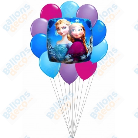Ballons La Reine Des Neiges Carré en Grappe Disney