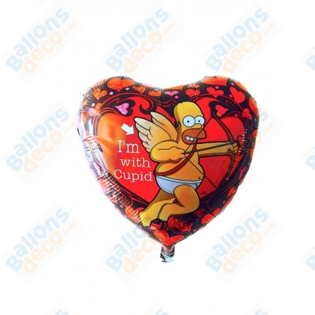 Ballon Cupidon Homer Simpson, Décorations ballons pour anniversaire, Saint Valentin.
