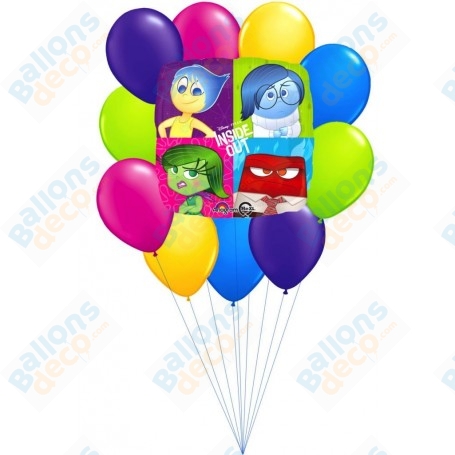 Ballons Vice-Versa Pixar Disney en Grappe, Décorations ballons pour anniversaire.