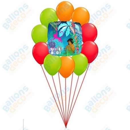 Ballons Le Livre De La Jungle en Grappe Disney, Décorations ballons pour anniversaire.
