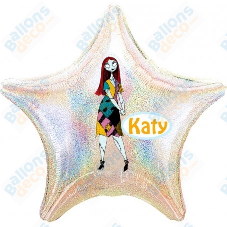 Ballon Sally, Jack Skellington  Personnalisable 1 face Disney, Décorations ballons pour anniversaire ou Halloween.