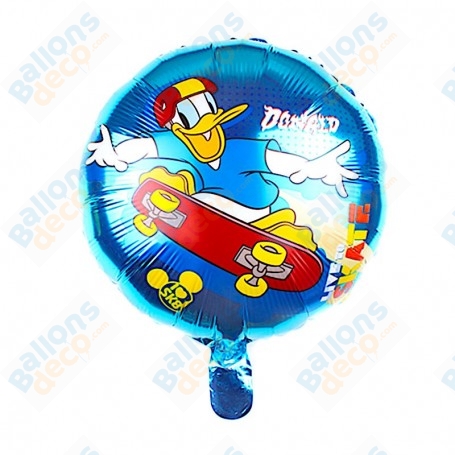 Ballon Donald sur son Skateboard Disney, Décorations ballons pour anniversaire.