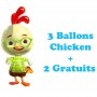 Ballons Chicken Little 3 + 2 Gratuits