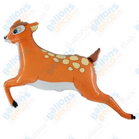 Ballon Biche Style Bambi, décoration anniversaire animaux de la forêt.