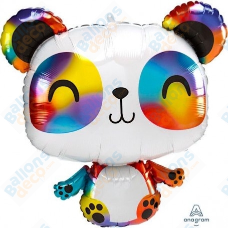 Ballon Panda Arc-en-ciel, Décoration ballon anniversaire, animaux de la jungles.
