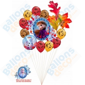 Ballon La Reine Des Neiges Dessin Feuilles - Disney 