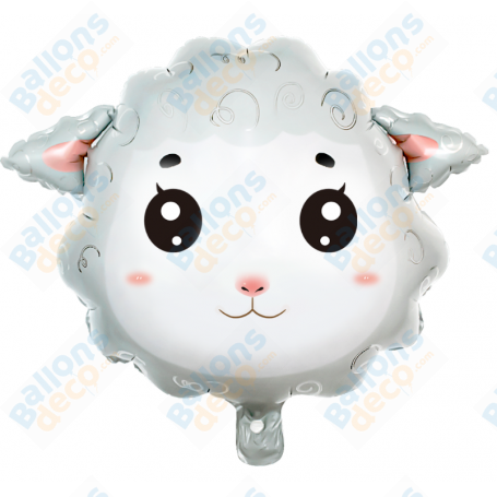 Ballon Tête de Mouton Mini, décoration ballon animaux de la ferme, Stand de laine.