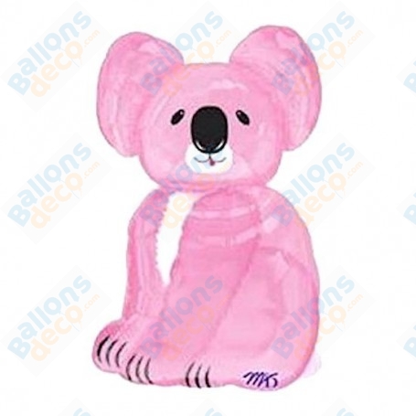 Ballon Koala Rose, décoration ballon anniversaire et animaux safari