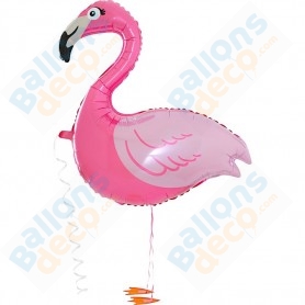 Flamants roses avec un ballon de baudruche 