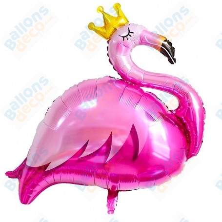 Ballon Flamant Rose Couronne, décoration ballons anniversaire, tropicale.