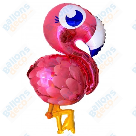 Ballon Flamant Rose Cartoon, décoration ballon anniversaire et tropicale.