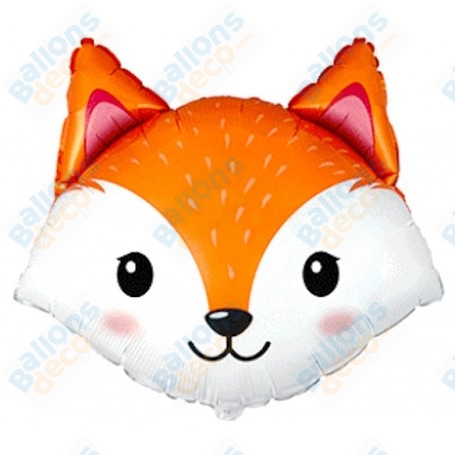 Ballon Renard Tête Mignonne, décoration ballon anniversaire, baby shower, animaux de la forêt.