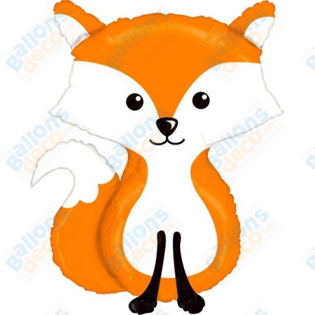 Ballon Renard Orange Mignon, décoration ballon anniversaire, animaux de la forêt.