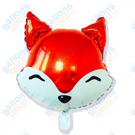 Ballon Renard Mini Tête, décoration ballon anniversaire, animaux de la forêt.