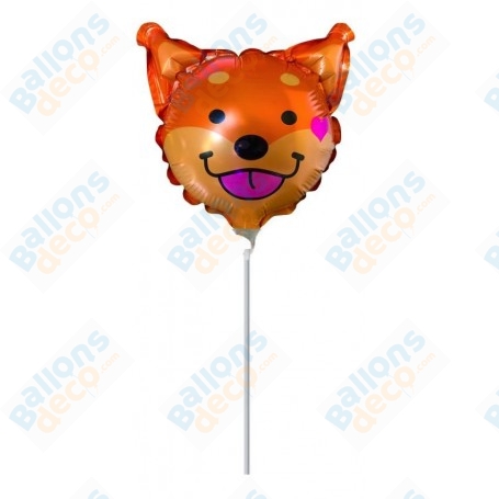 Ballon Renard Sur Tige, décoration ballon anniversaire et animaux de la forêt.