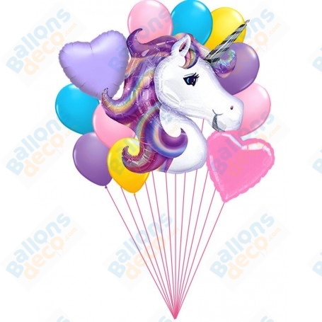 Ballons Licorne Pastel en Grappe