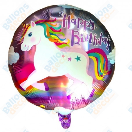 Ballon Licorne Arc-En-Ciel Happy Birthday, decoration ballon anniversaire, manga