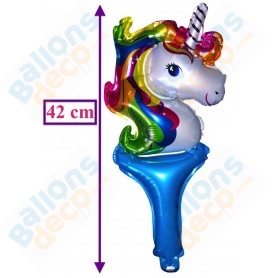 Ballon Tête de Licorne Arc-en-Ciel Grabo 