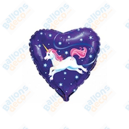 Ballon Licorne Coeur Violet, décoration ballon anniversaire, arche ballons