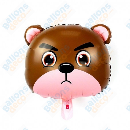 Ballon Ours Marron Grognon, décoration ballon anniversaire, animaux de la forêt.