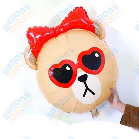 Ballon Ours Lunette, décoration ballons animaux