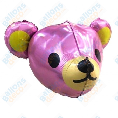 Ballon Ourson Rose 3D, décoration ballons pour la naissance d'une fille.