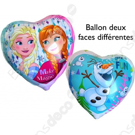 Ballon La Reine Des Neiges et Olaf 2 Faces - Disney 
