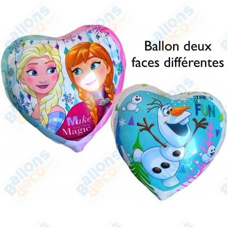 Ballon La Reine Des Neiges et Olaf Deux Faces Disney