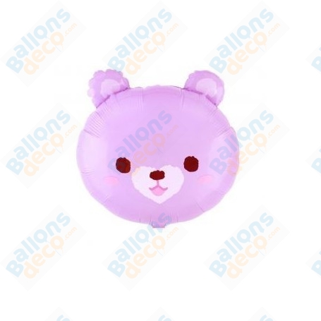 Ballon Ourson Lila Mignon, décoration ballon anniversaire, baby shower.