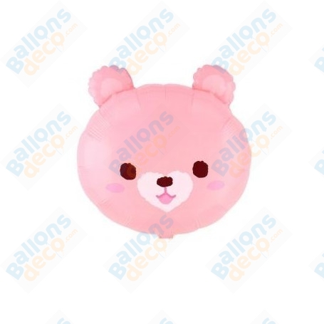 Ballon Ourson Rose Mignon, décoration ballon anniversaire, baby shower.
