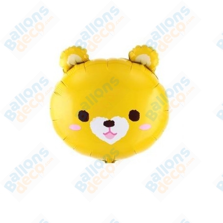 Ballon Ourson Jaune Mignon, décoration ballon anniversaire, baby shower.
