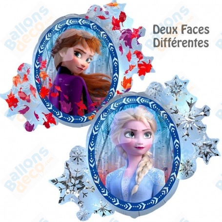 Ballon La Reine Des Neiges 2 Miroir 2 Faces Anna et Elsa Disney, Décorations ballons pour anniversaire.