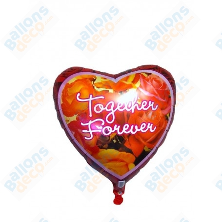 Ballon Coeur Together Forever Ensemble Pour Toujours, Décoration ballon Saint Valentin.