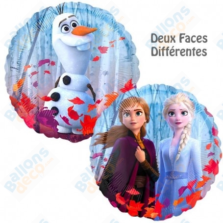 Ballon La Reine Des Neiges 2 avec Olaf, Anna et Elsa