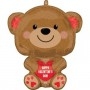 Ballon Ourson Marron Mignon Happy Valentine's Day