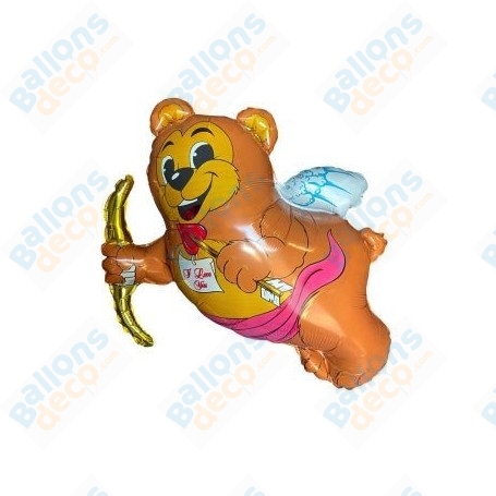Ballon Ourson Cupidon Vintage, décoration ballon St-Valentin.