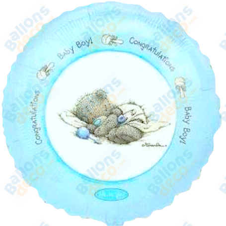 Ballon Ourson Garçon, décoration ballon pour un baptême ou une baby shower.