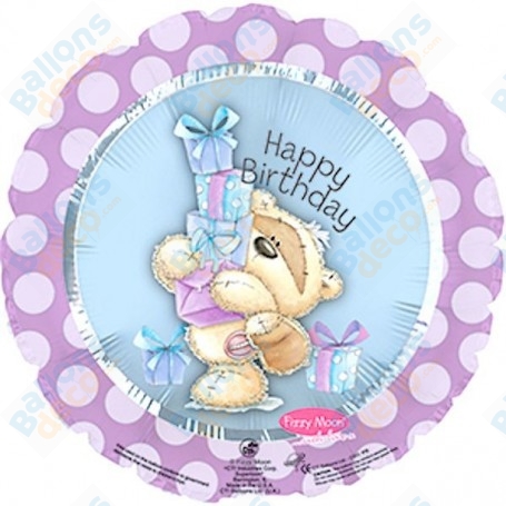 Ballon Happy Birthday Ourson, Décoration ballon d'anniversaire.
