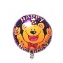 Ballon Happy Birthday Ourson Violet